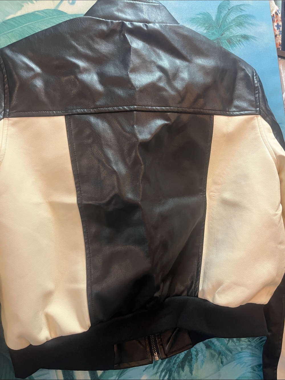 Dazy Black Faux Leather Bomber Jacket size M - Picture 6 of 7